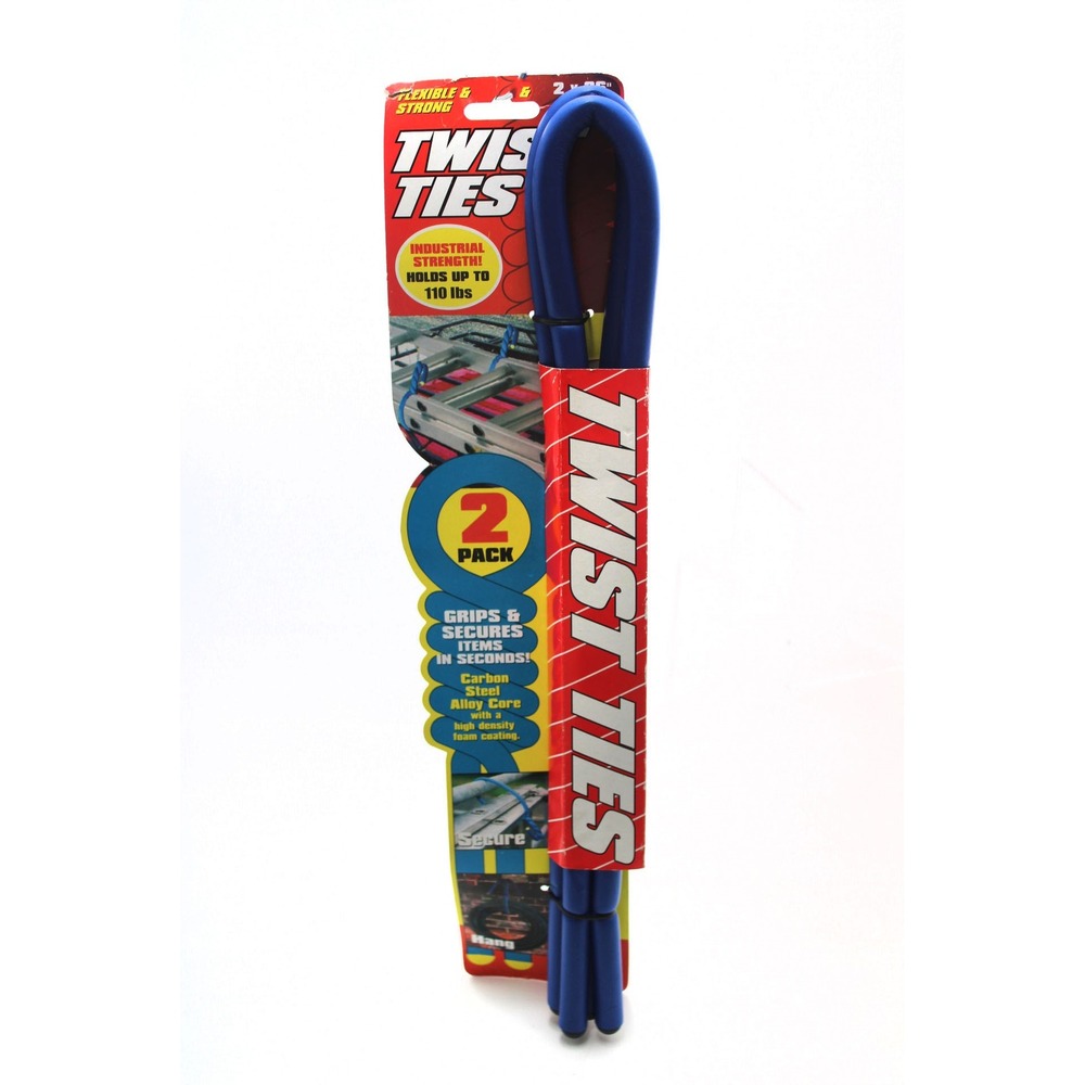 2 Pack Industrial Strength 36 Inch Twist Ties Blue Foam Coated Steel Core 110lb